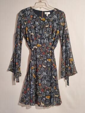 Lauren Conrad Runway Unicorn Fairytale Dress Size XS Whimsy Sheer Bell Sleeve